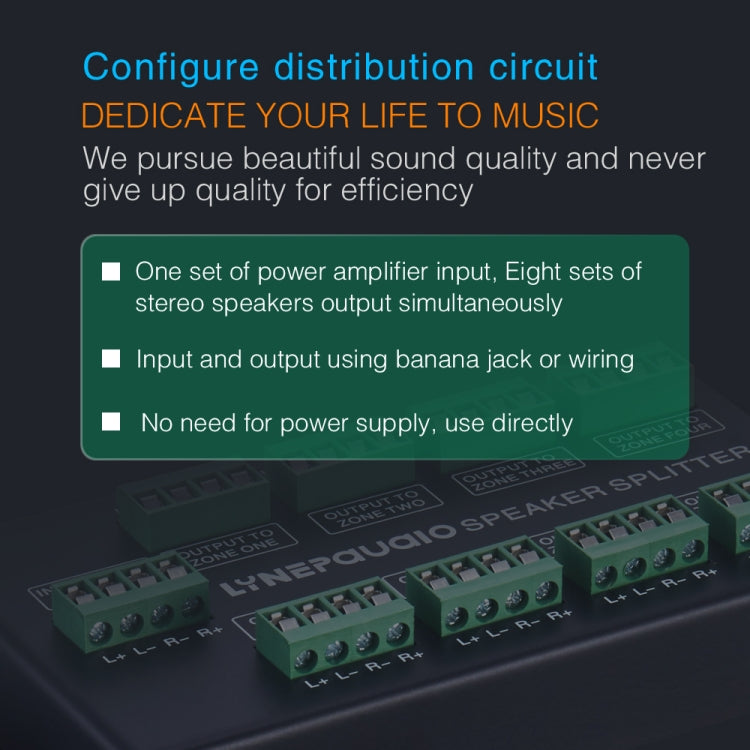 1 In 8 Out Amplifier & Speaker Distributor - 300W